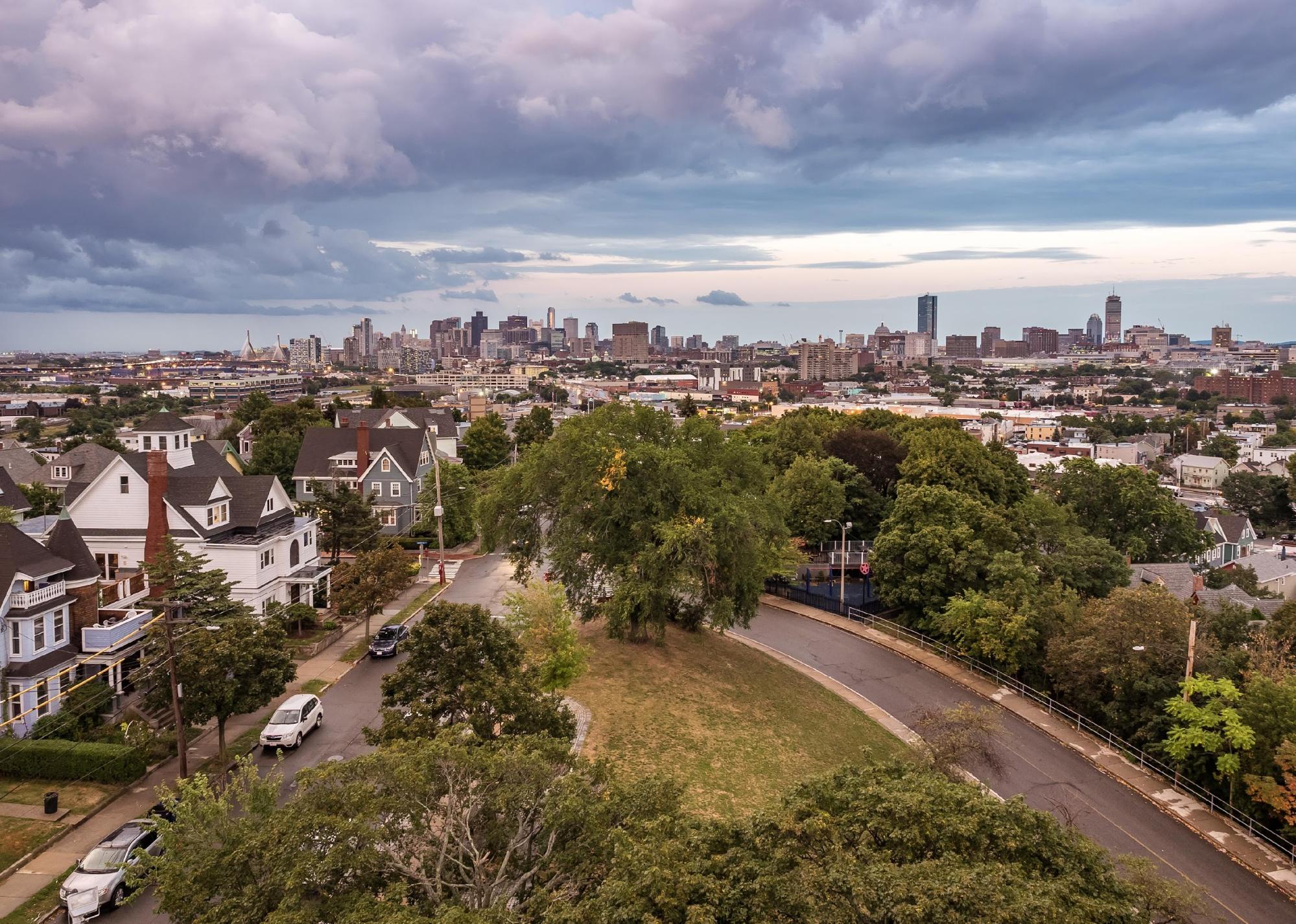 #3. Somerville, Massachusetts The skyline of downtown Boston as seen from the Prospect Hill Tower in Somerville.