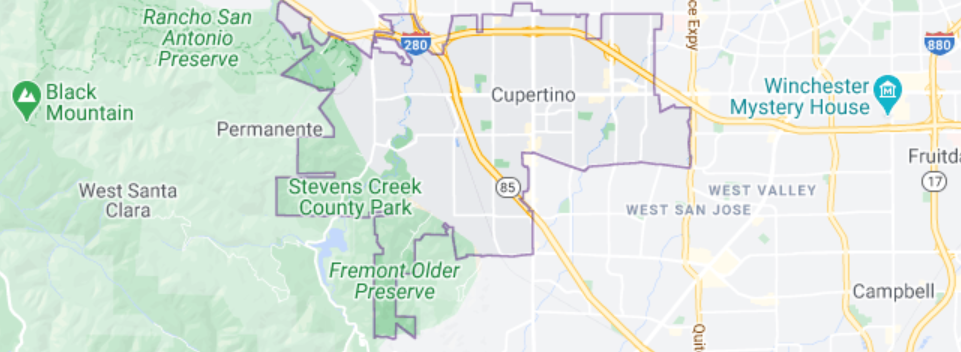 Cupertino California Map