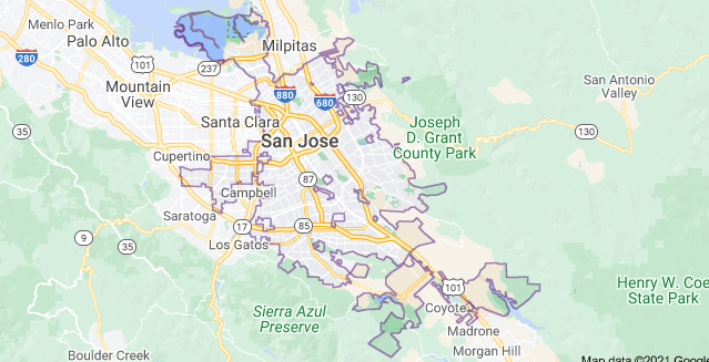 Map of San Jose Ca