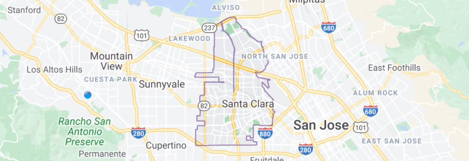 Map of Santa Clara, CA