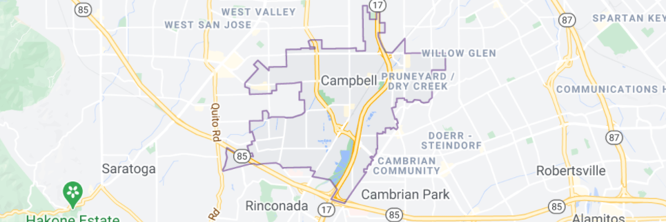 Map of Campbell Ca