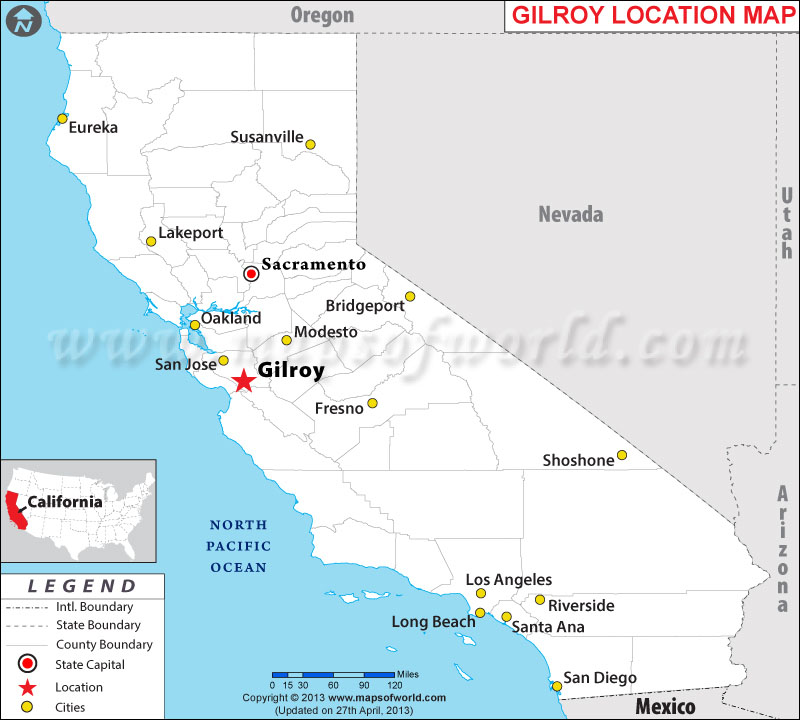 Map of Gilroy Ca