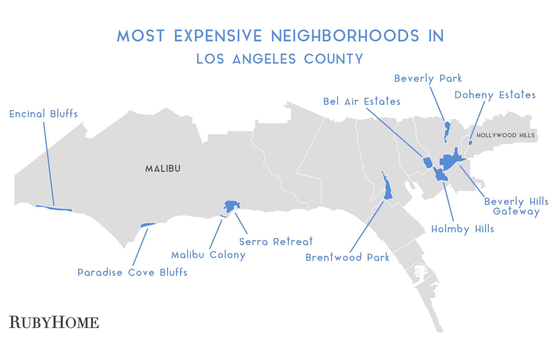 map of the most expensive neighborhoods in Los Angeles