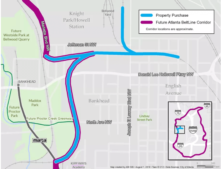 Future Westside Beltline Trail in Bankhead