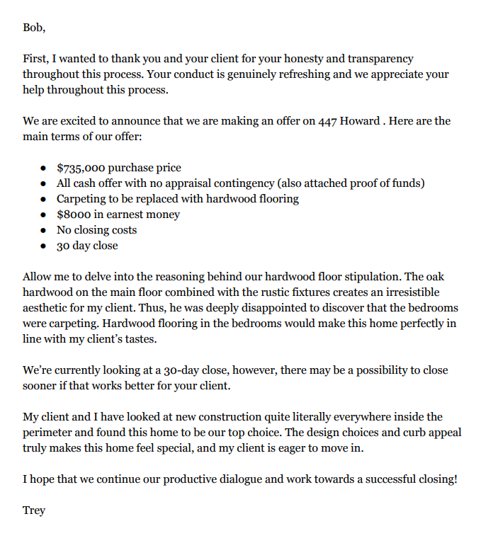 Real Estate Counter Offer Letter Database Letter Template Collection