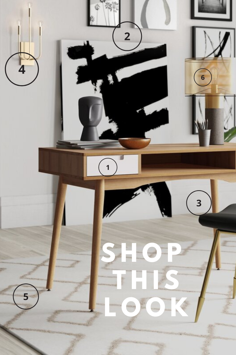Shop This Look Shop this mid century design look for your home office redesign