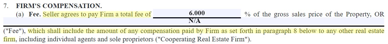 Listing Agent Commission