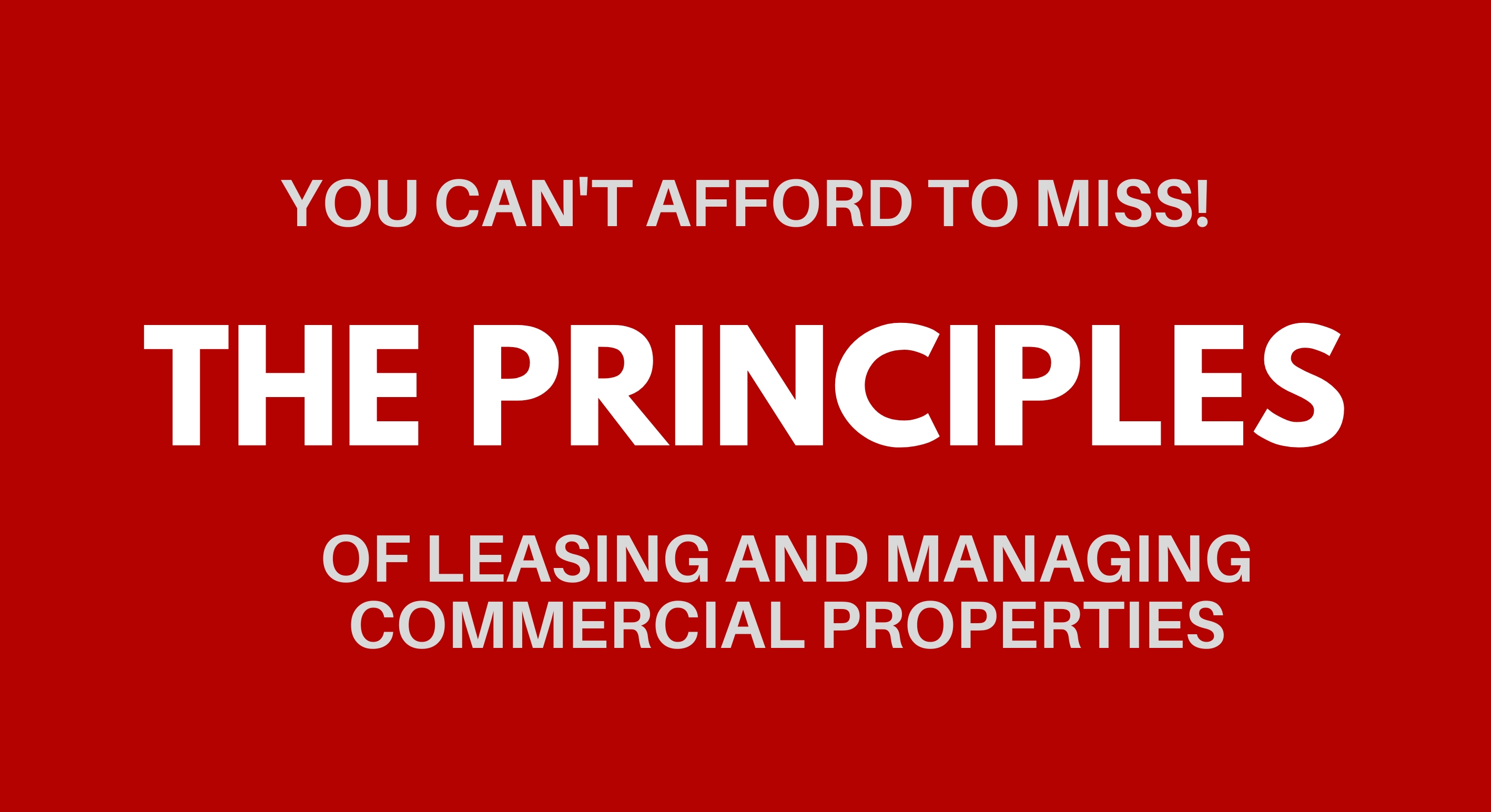 Principles of leasing and managing commercial properties