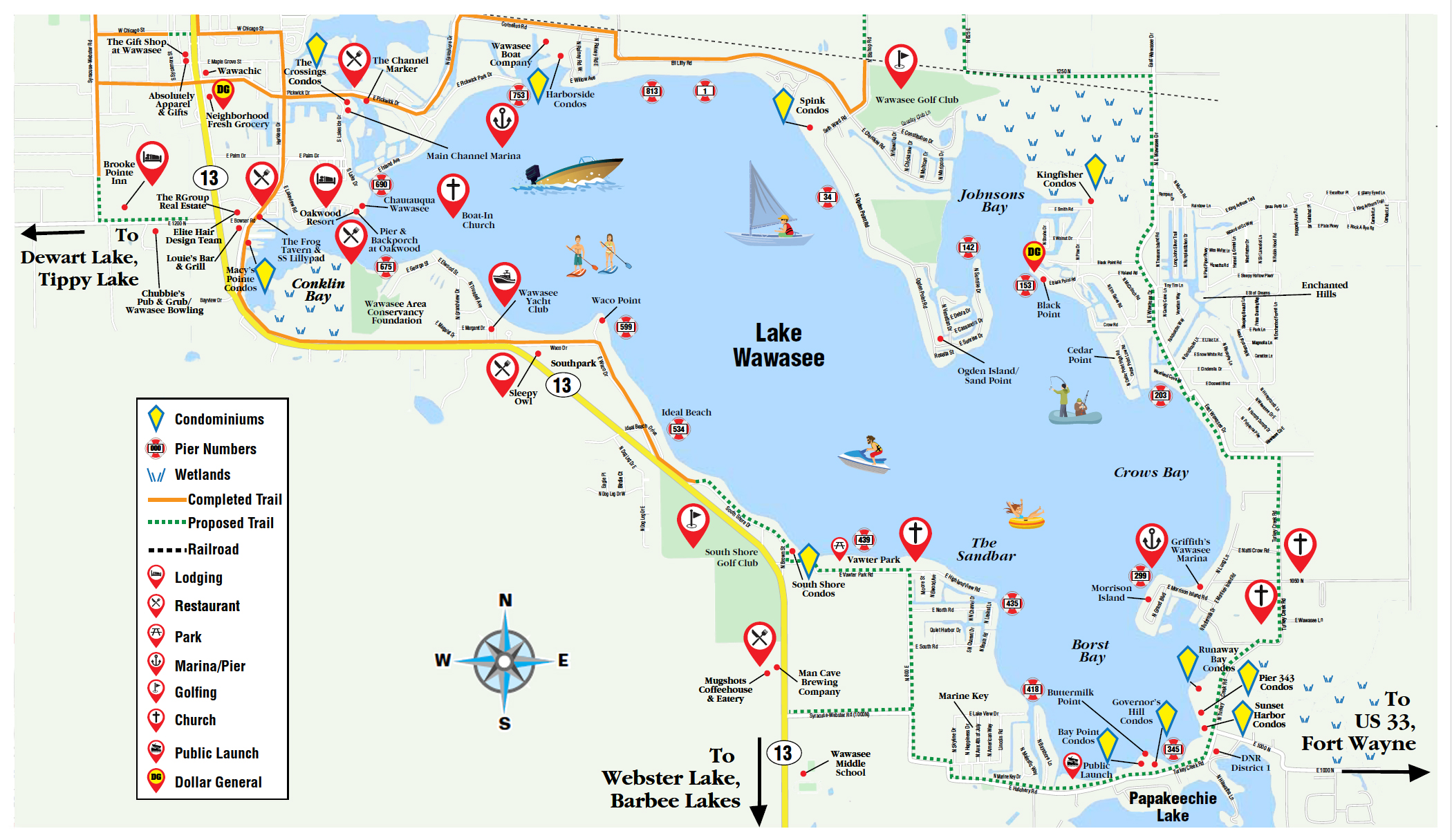 Lake Wawasee Map