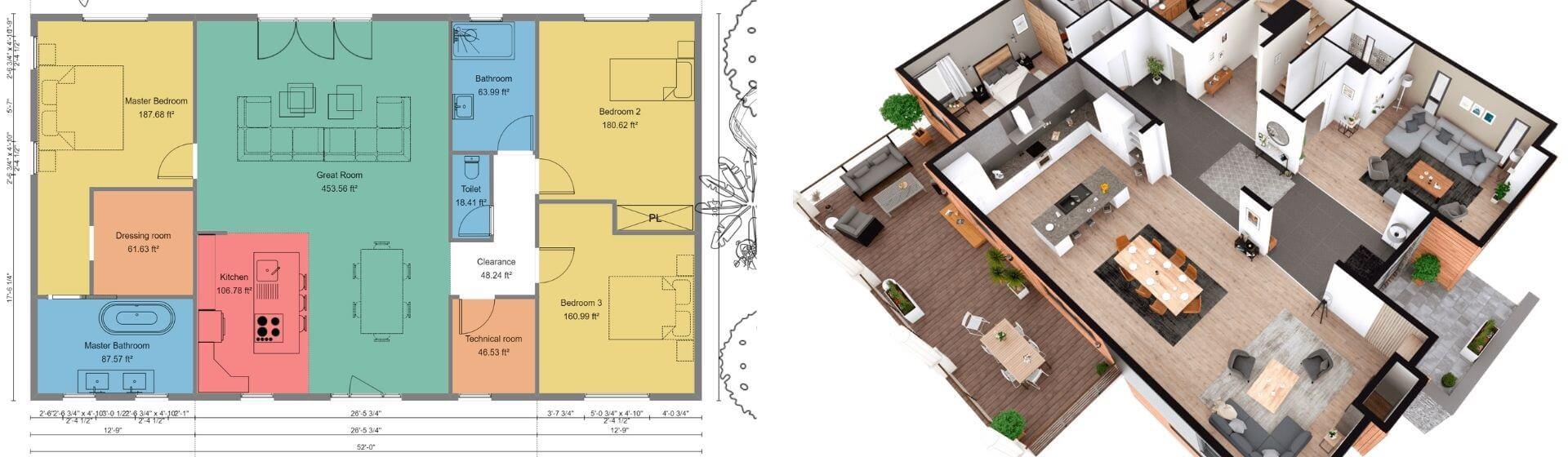 Should I Render 2D or 3D Floor Plans? - Tuscana Properties