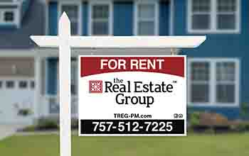 Virginia Beach Property Management Services with For Rent Sign in Yard