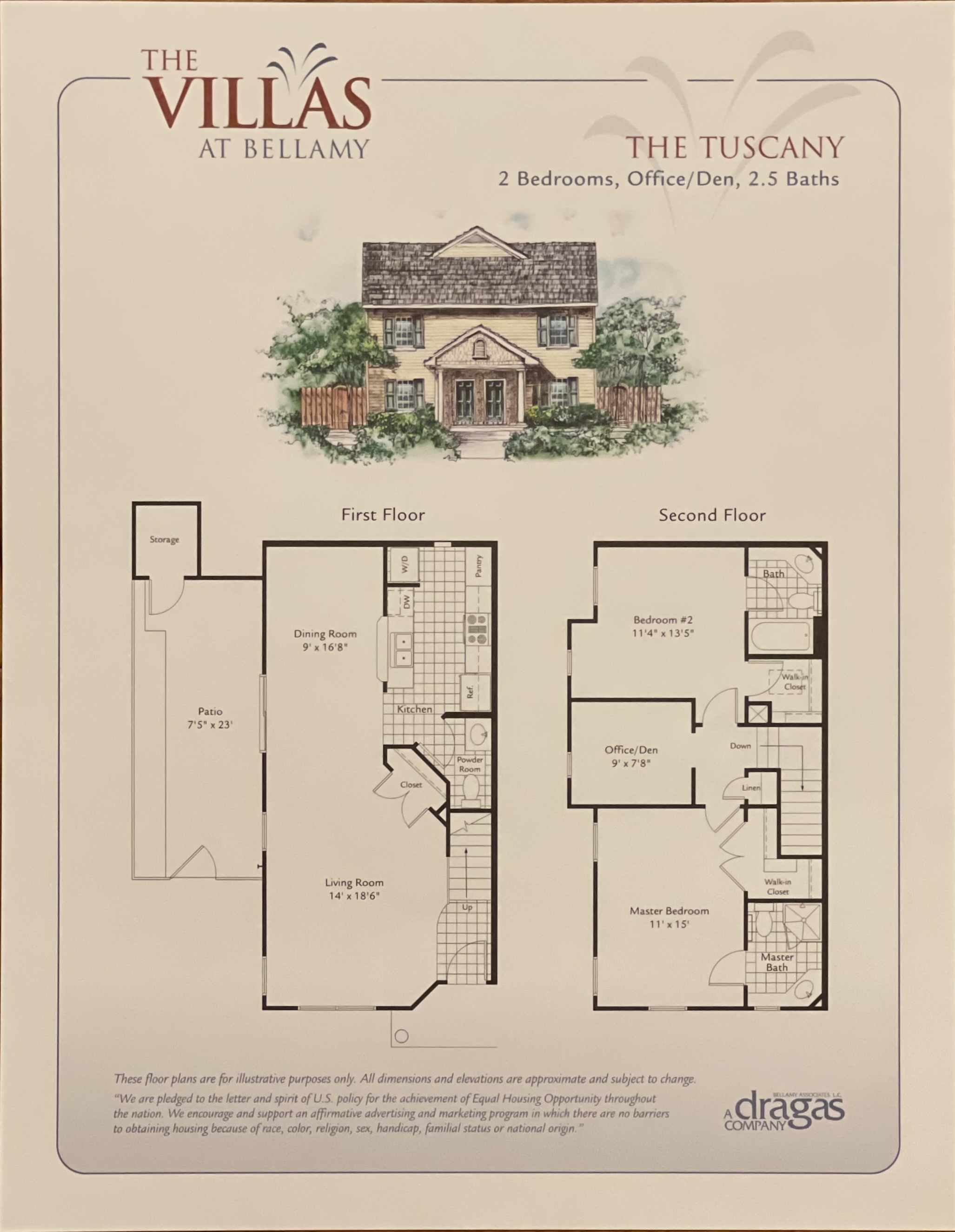 Floorplan of The Tuscany at the Villas at Bellamy