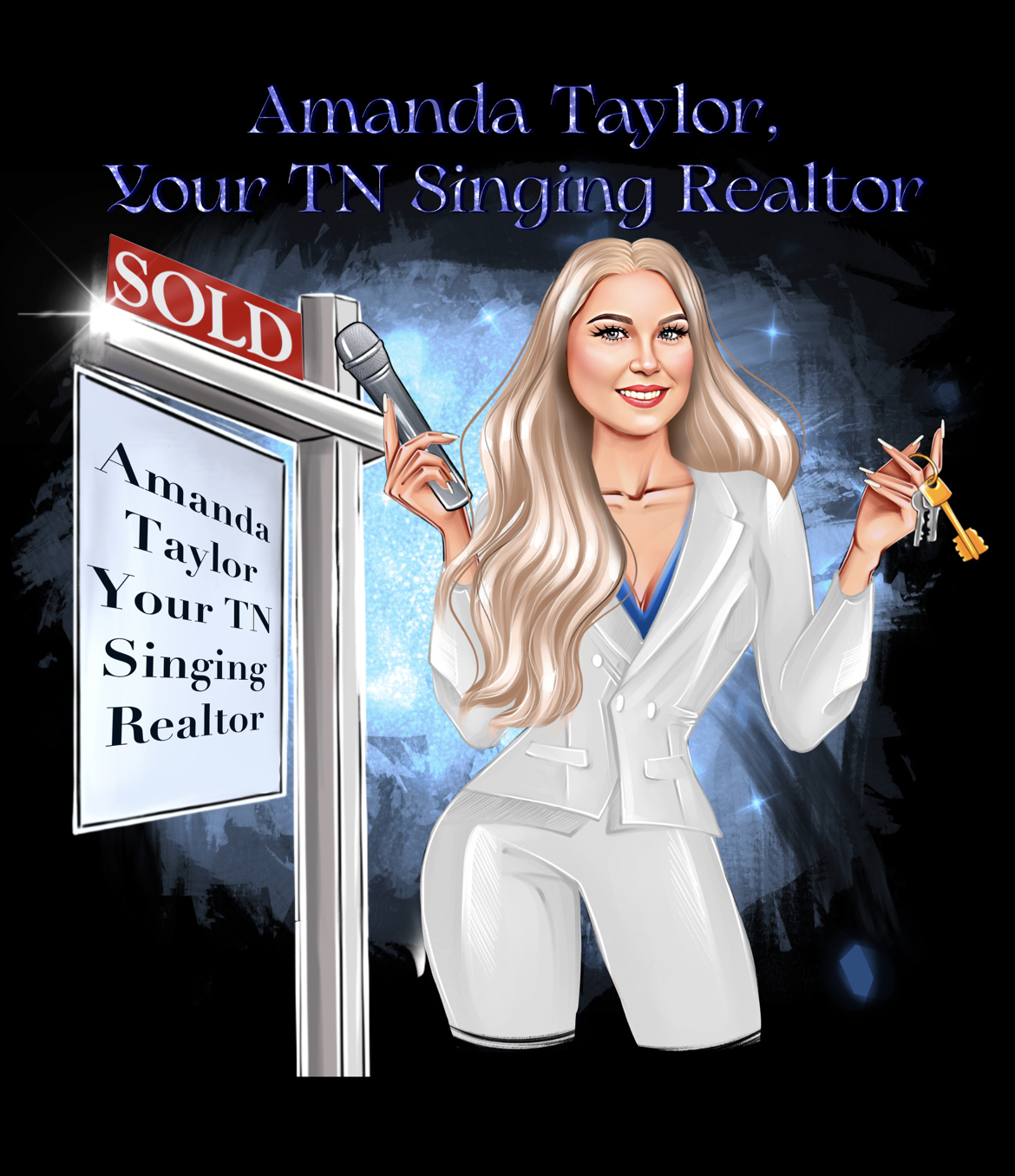 Amanda Taylor, Your Tn Singing Realtor Cartoon Logo