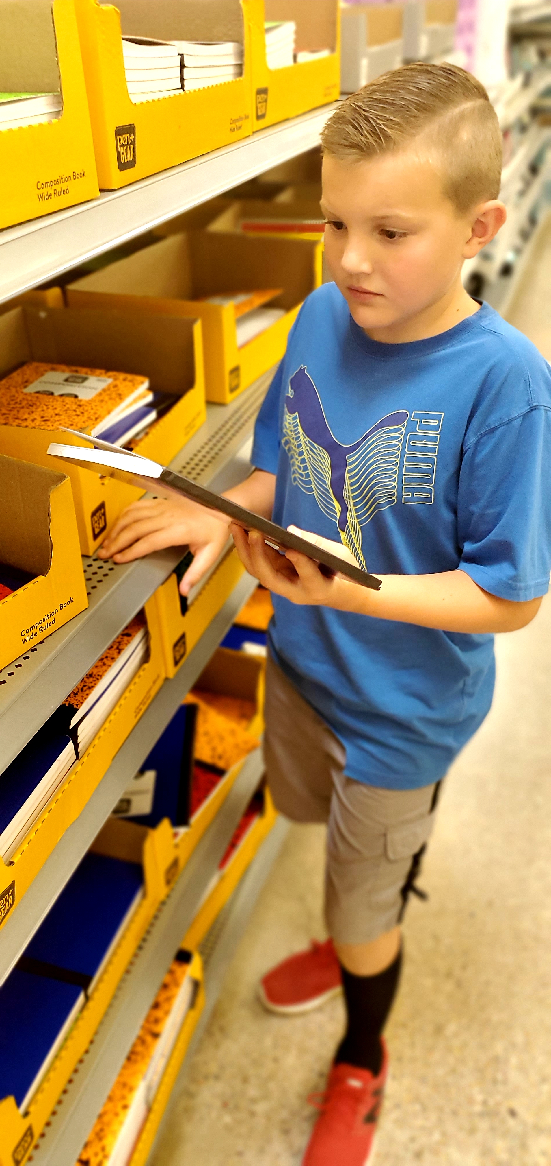 Student Shopping for School Supplies