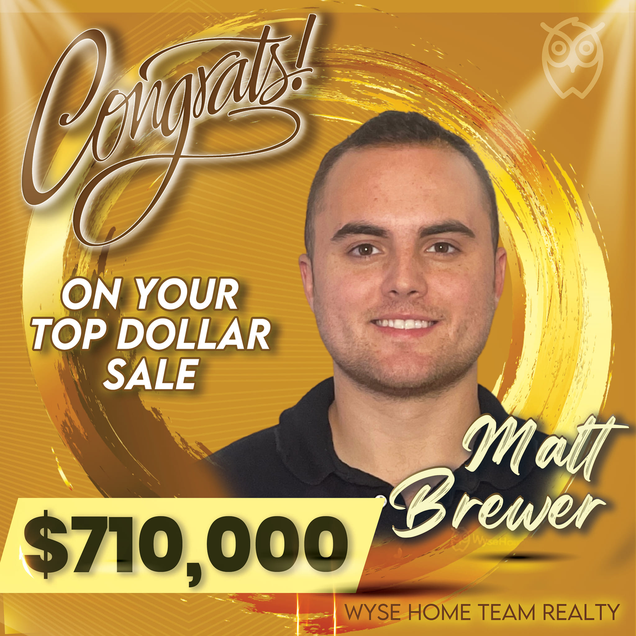 Matt Brewer biggest sale ever award