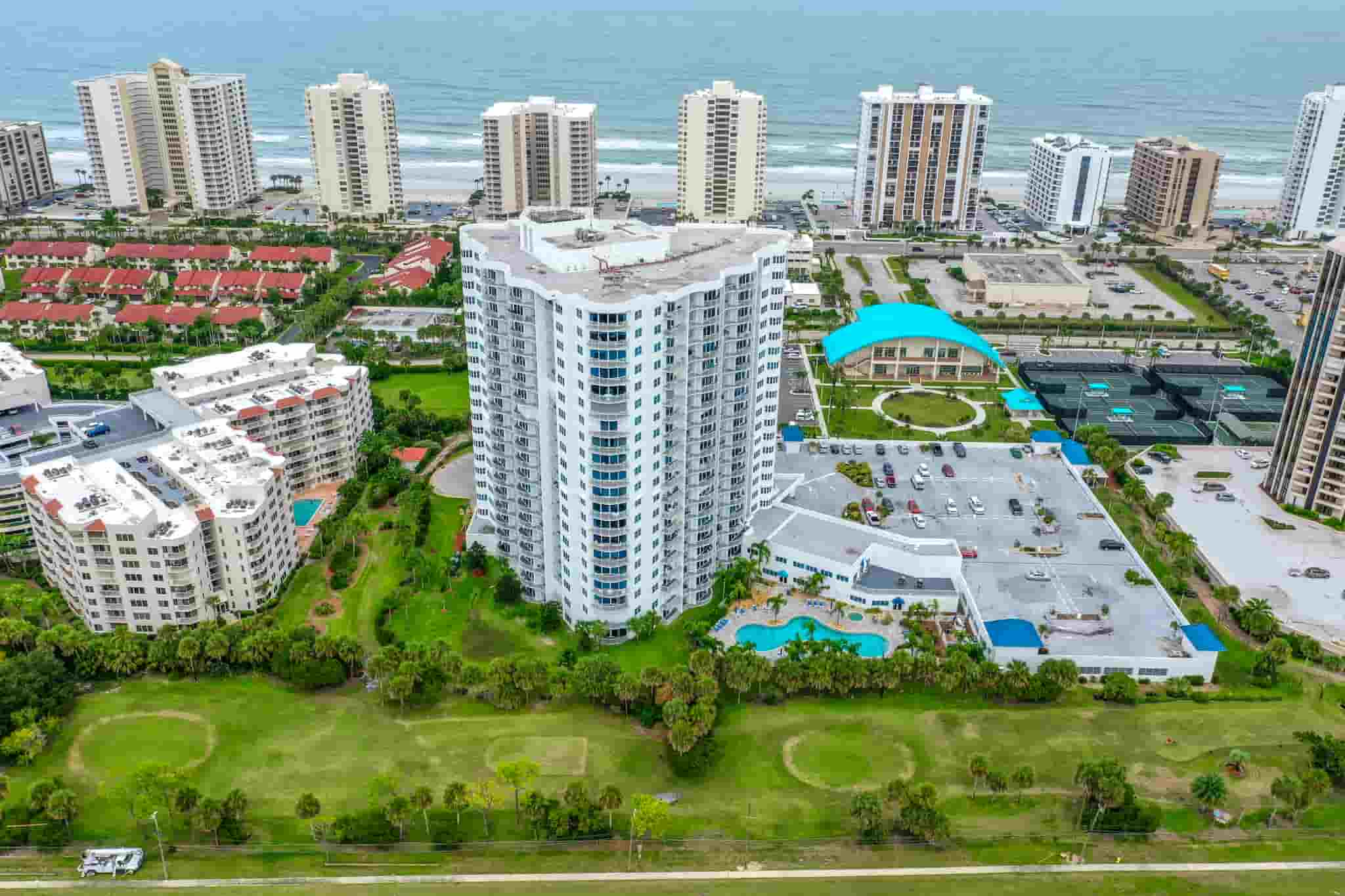 Photo of oceanfront condo buildings
