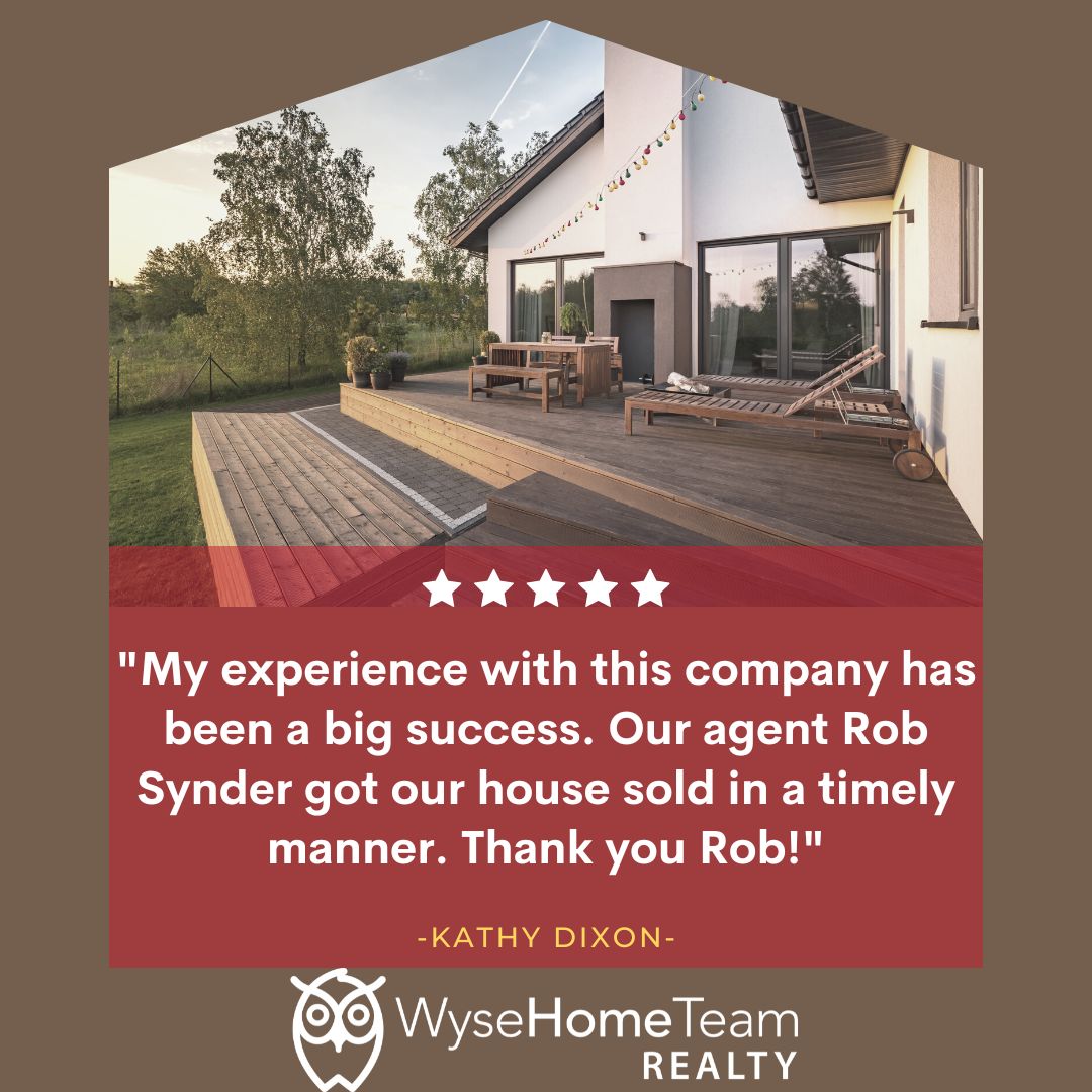 review for Rob "My experience with this company has been a big success. Our agent Rob Synder got our house sold in a timely manner. Thank you Rob!"