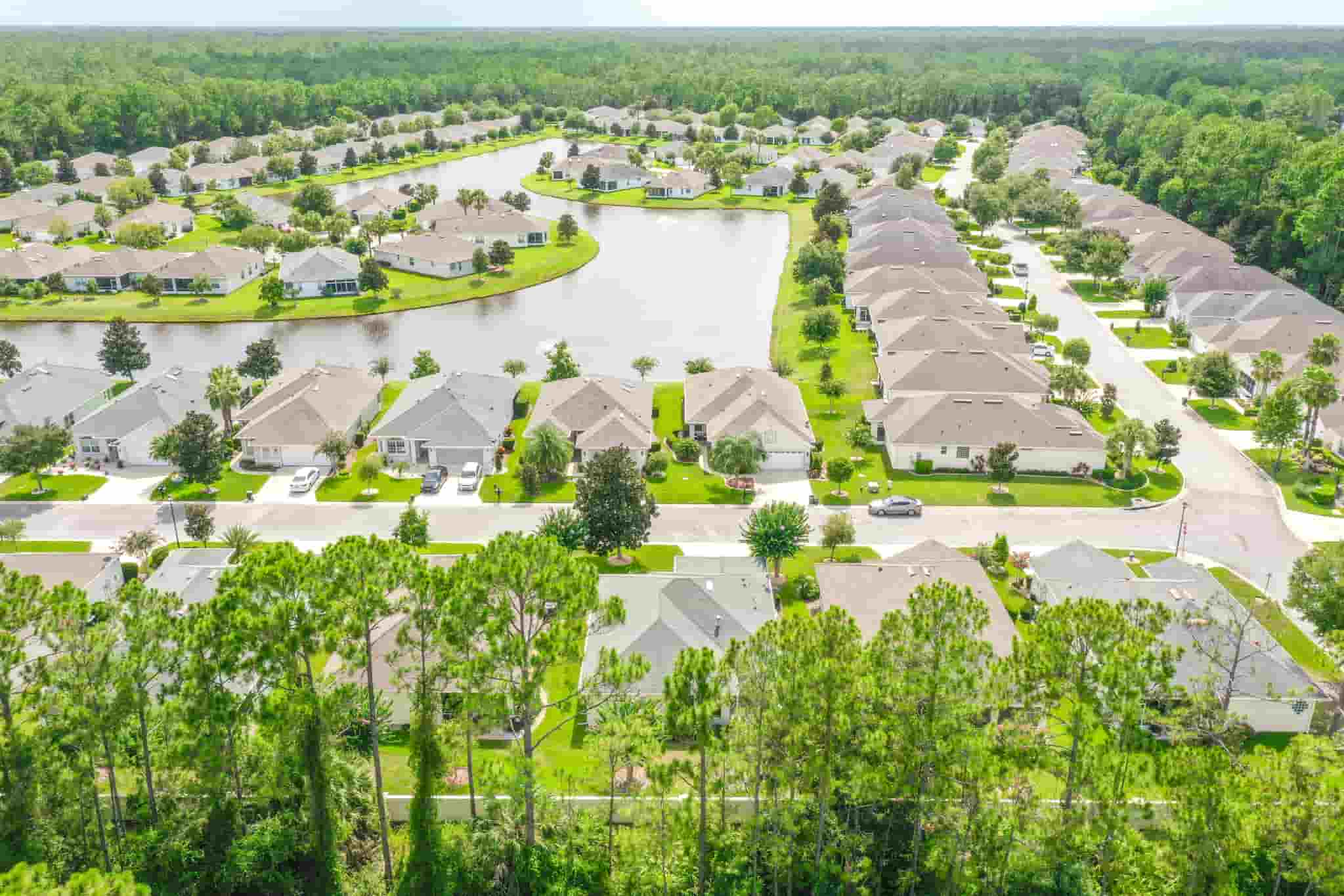 Aerial photo of a neighborhood