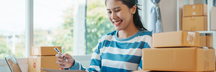 woman learning about selling homes