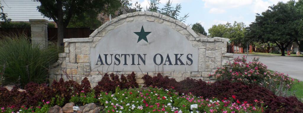 Austin Oaks Grapevine Neighborhood Entrance