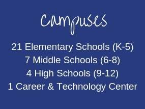 BISD consists of 21 Elementary Schools, 7 Middle and 4 High Schools