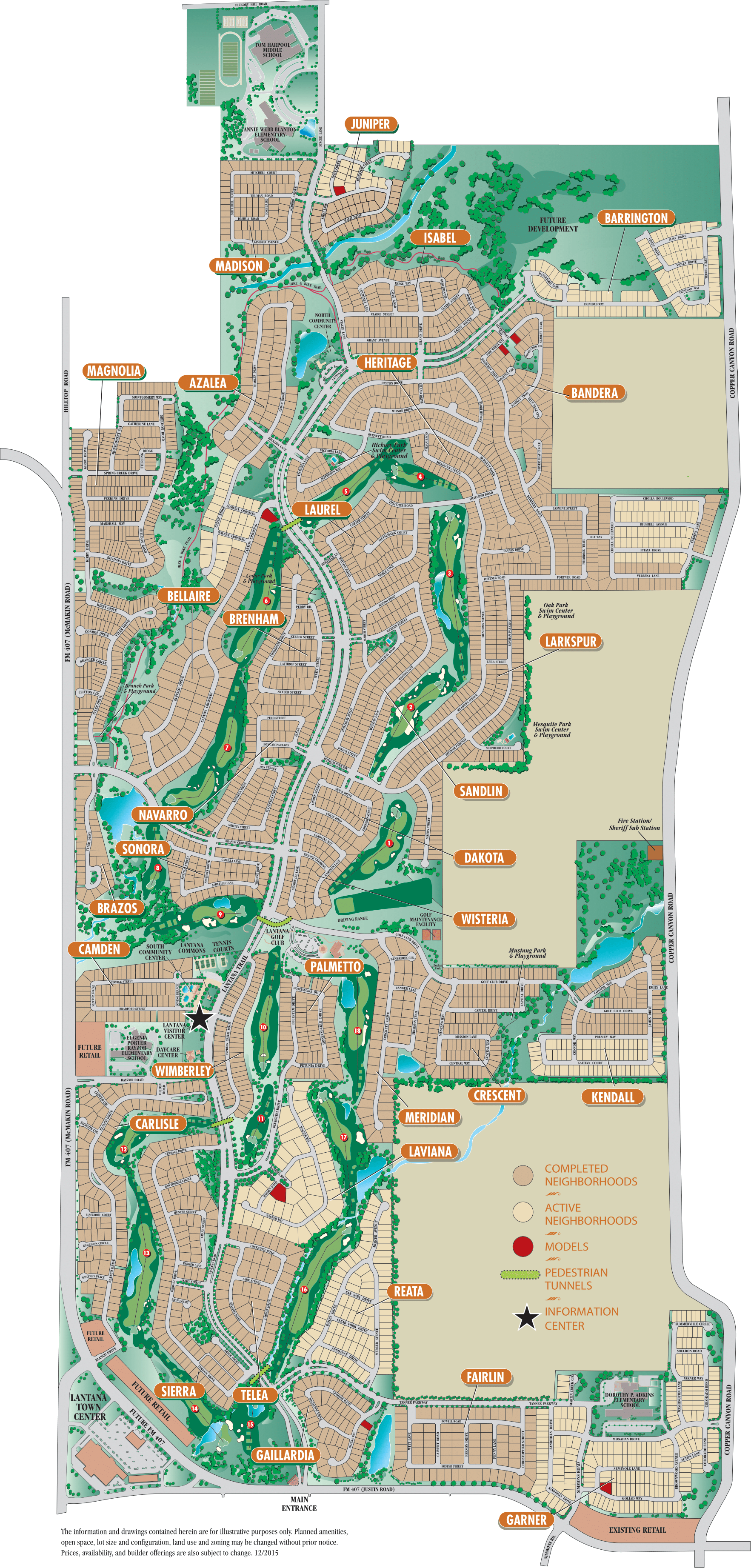 Lantana Site Plan showing neighborhoods