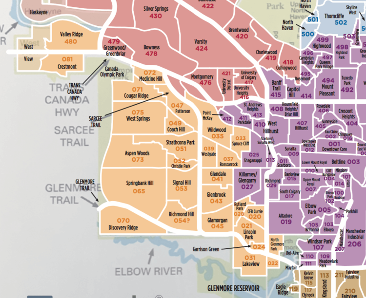 Calgary Zone Map