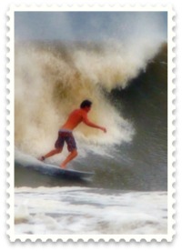 Surfer at Isle of Palms during Hurricane Irene