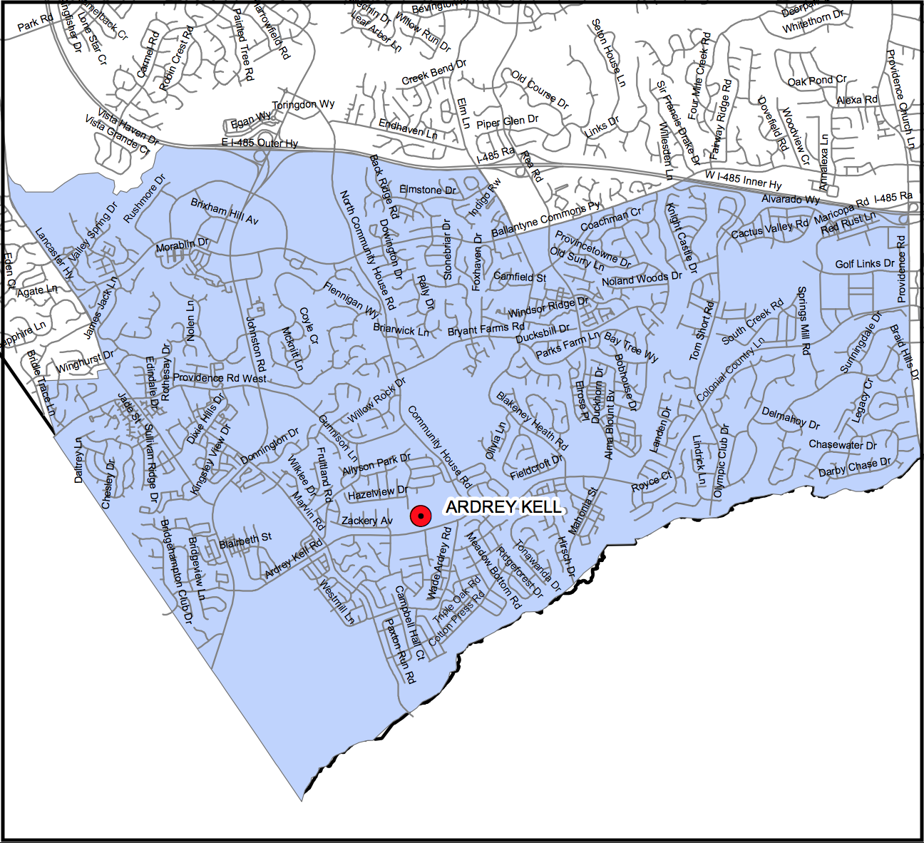 Ardrey Kell High School - CMS Boundary Map