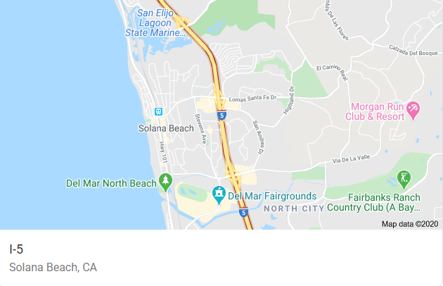 Google Map 5 Freeway in Solana Beach
