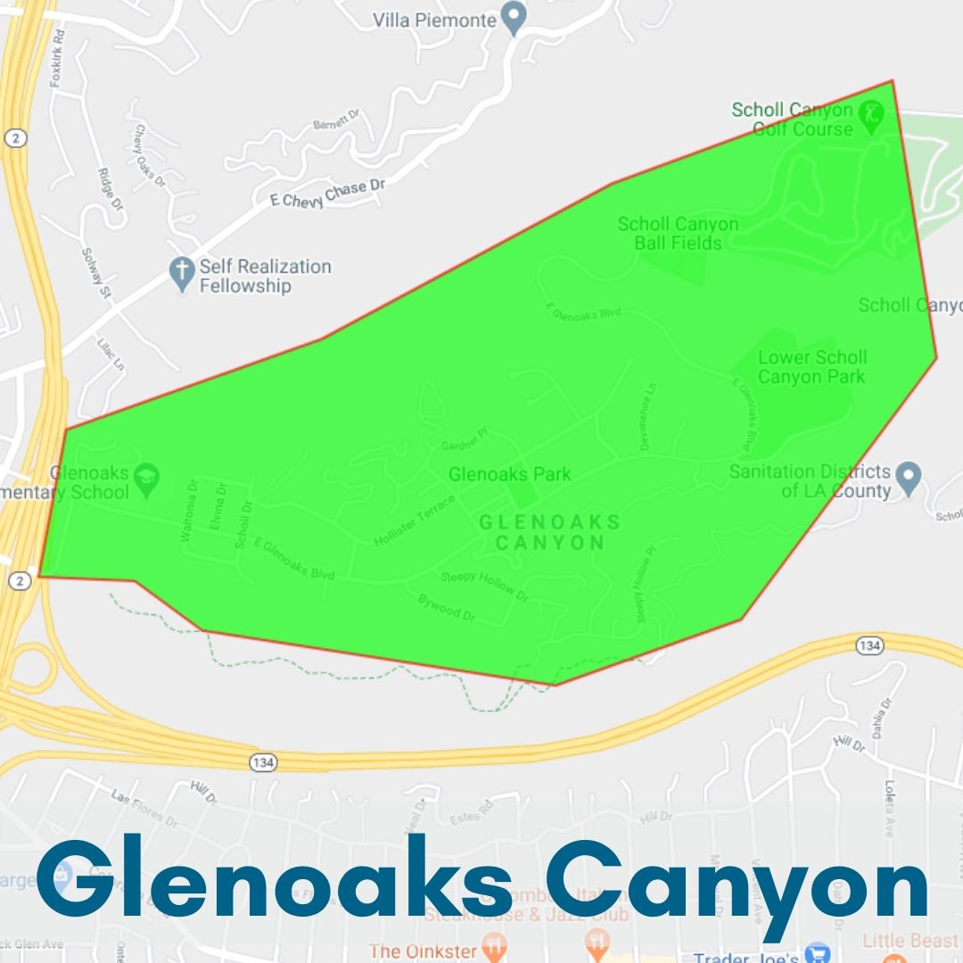 Glenoaks Canyon Neighborhood Glendale Map