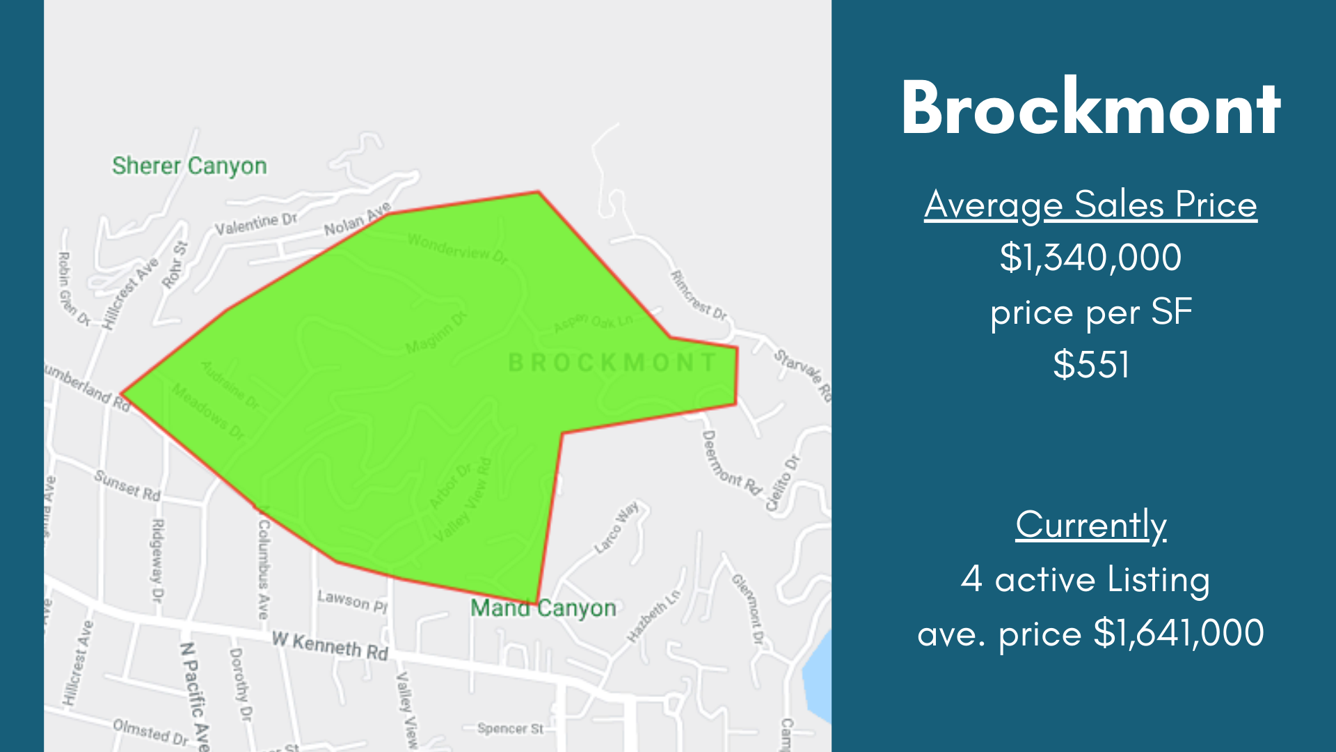 Brockmont Neighborhood Map, Glendale California