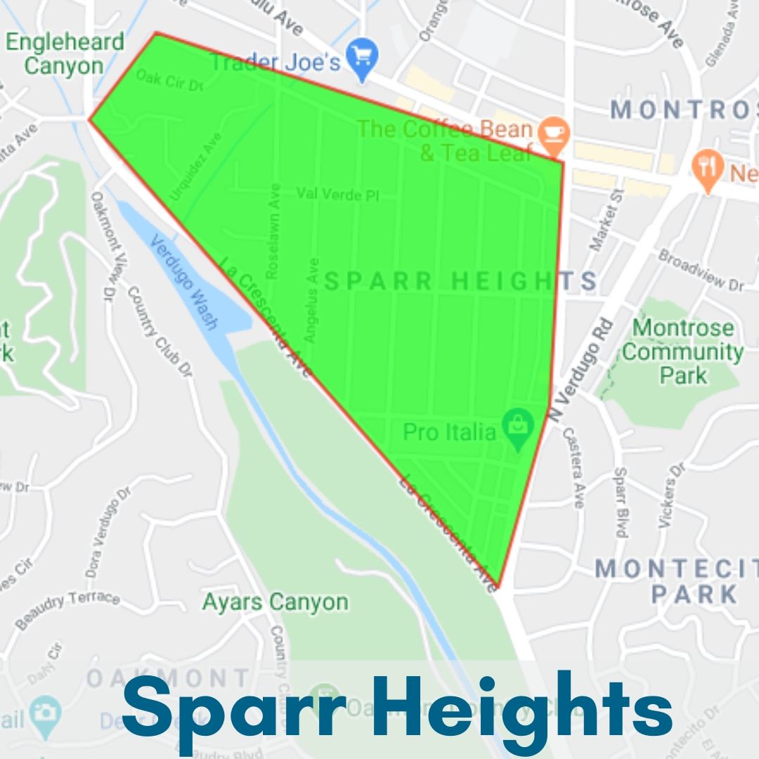 Sparr Heights Neighborhood Glendale Map