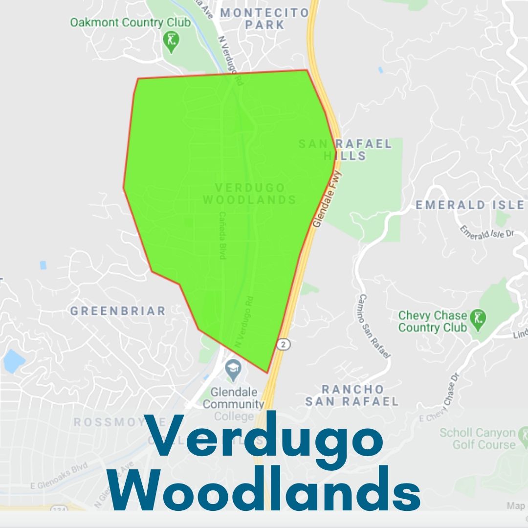 Verdugo Woodlands Neighborhood Glendale Map