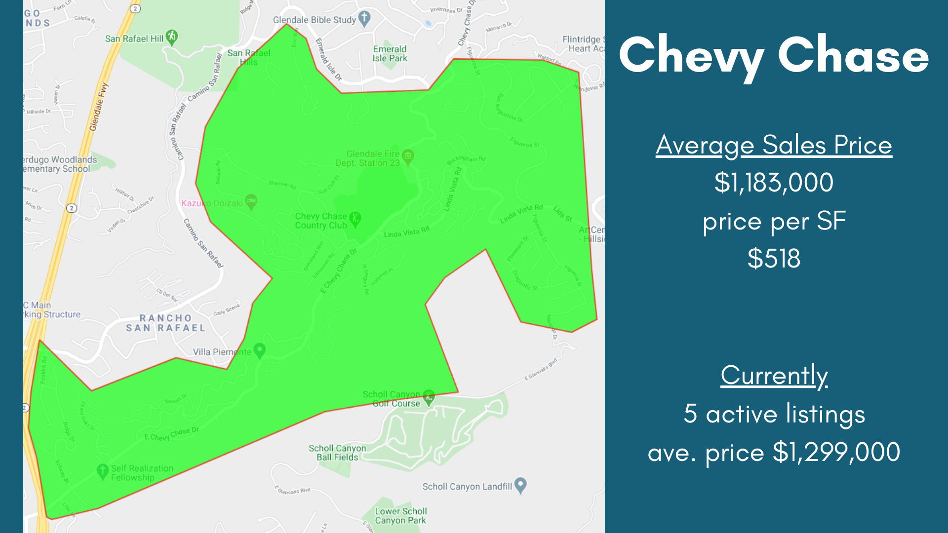 Chevy Chase Neighborhood Glendale Map