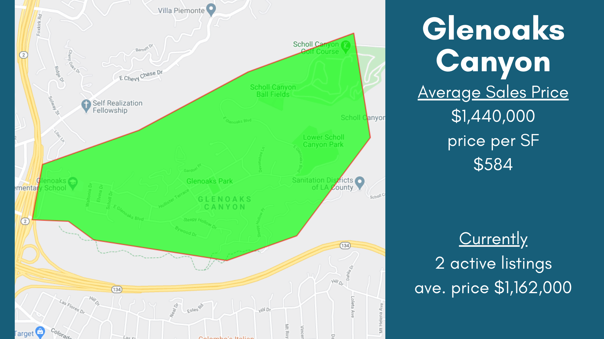 Glenoaks Canyon Neighborhood Glendale Map