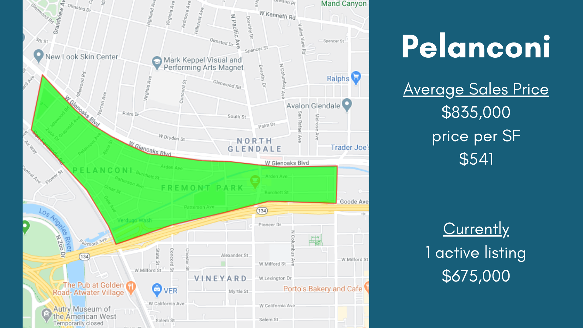Pelanconi Neighborhood Map, Glendale California