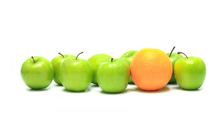 8 green apples and one orange 