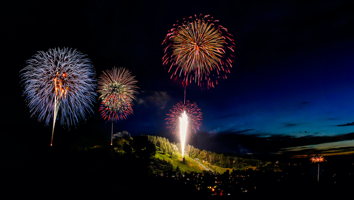 July Fireworks Display in Steamboat Springs Colorado