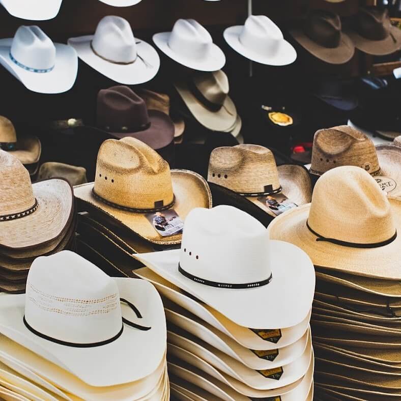 An Assortment of Hats on Display at FM Light and Sons in Steamboat Springs, Colorado