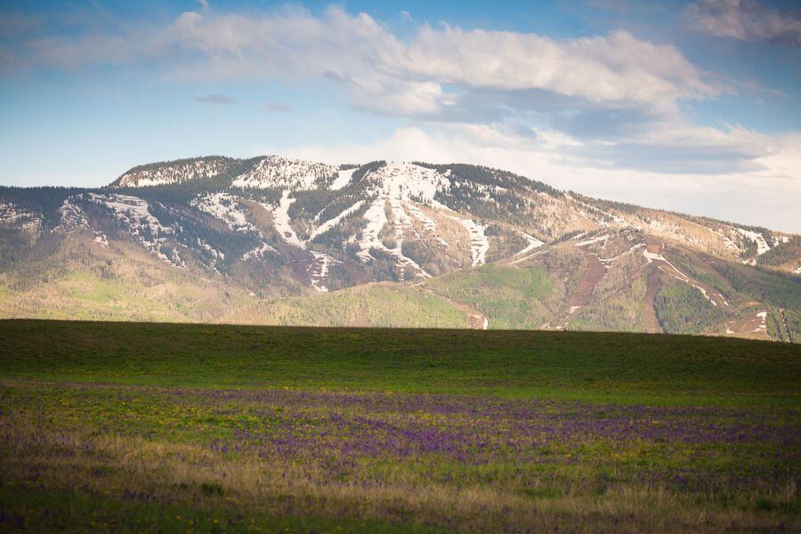 Snowmelt on the Mountain during spring in Steamboat Springs, Colorado