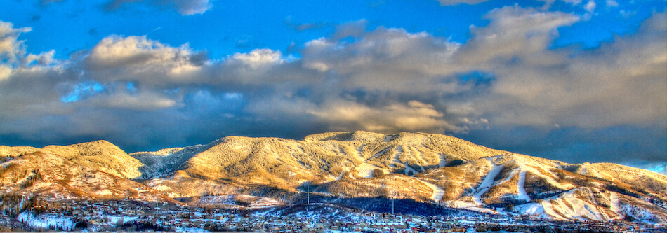 Ski Area Covered in Snow in Steamboat Springs Colorado