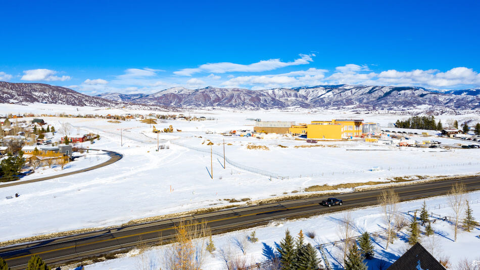 West Steamboat Springs Homes and Mountains in Winter