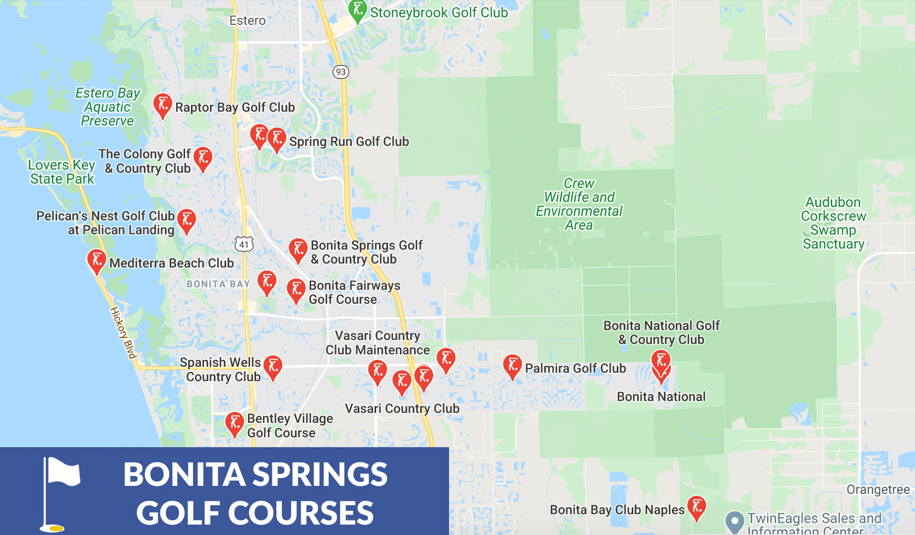 16+ Florida Golf Courses Map