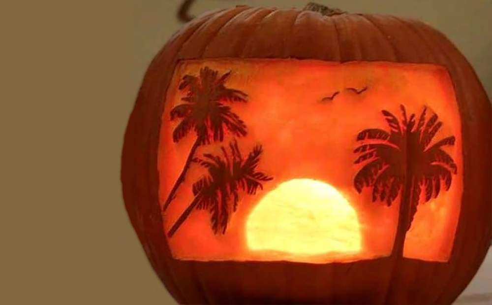 Palm Tree Stencil For Pumpkin Carving