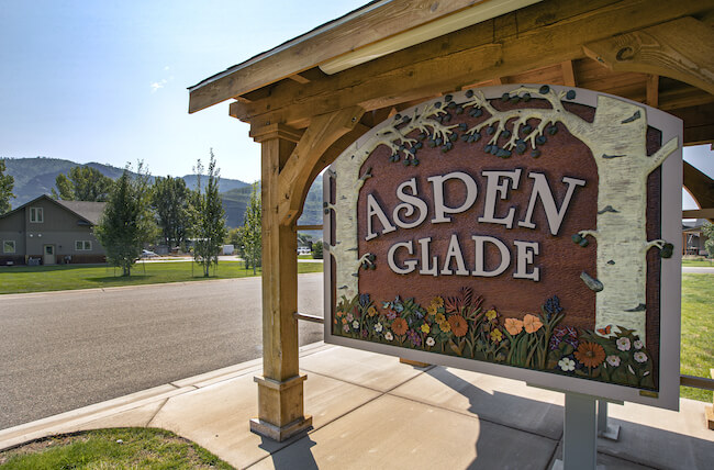 Aspen Glade Neighborhood Sign in Durango Colorado