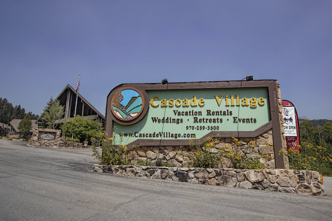 Cascade Village Community Sign in Durango Colorado