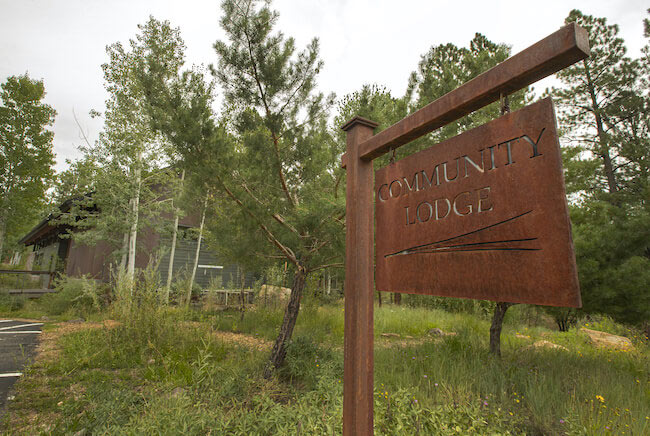 Edgemont Highlands Community Lodge Sign in Durango Colorado