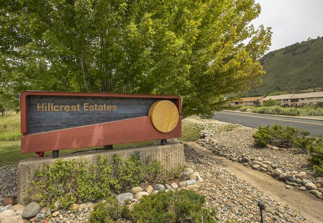 Hillcrest Estates Neighborhood Sign in Durango Colorado