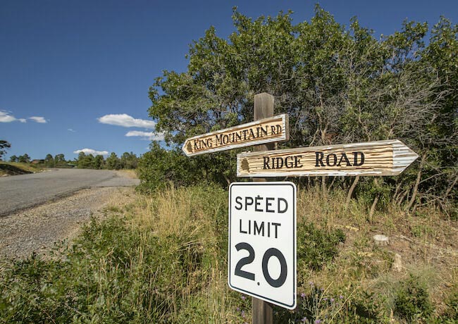King Mountain Neighborhood Street Signs in Durango Colorado